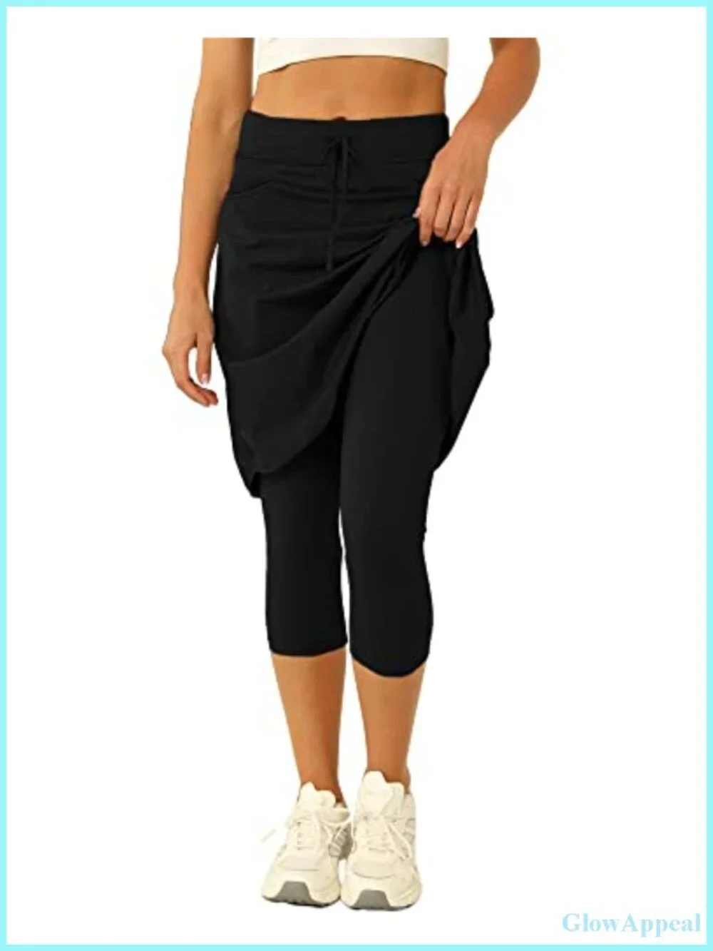 Women's Tennis Skort with Built-in Leggings, High Waist, Pockets